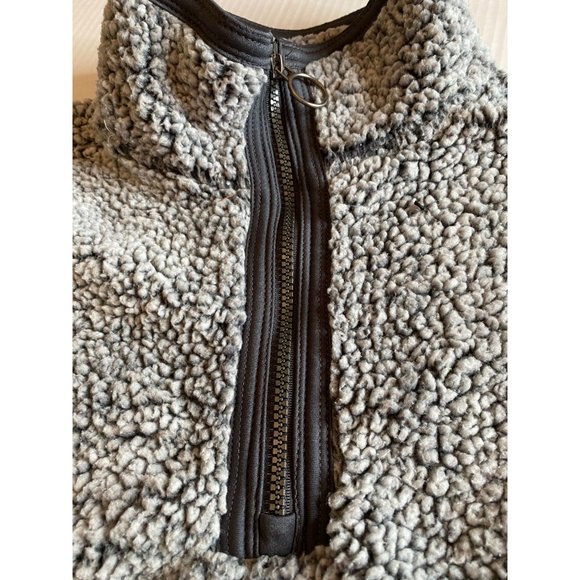 Cozy Sherpa Womens Grey 1/4 Zip Sherpa Sweatshirt with Piping Size M Outdoor - Picture 7 of 11